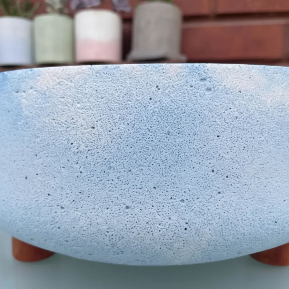 GENERICO - Macetero Martina Marmolado azul 16cm diametro