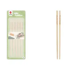 GENERICO - Set De Palillos De Bambú Reutilizables - 24cm, Diseño Con Grabado Ornamental