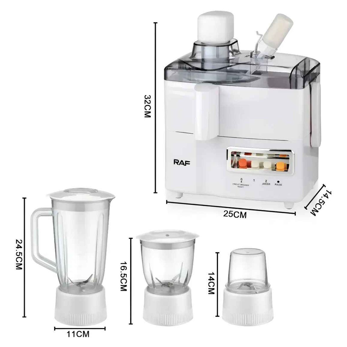 GENERICO - Extractor Eléctrico 4 En 1 Exprimidor Moledor Licuadora