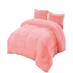 GENERICO - COBERTOR PELUDOS INVIERNO 2 PLAZAS 230CM X 250CM COLOR ROSADO