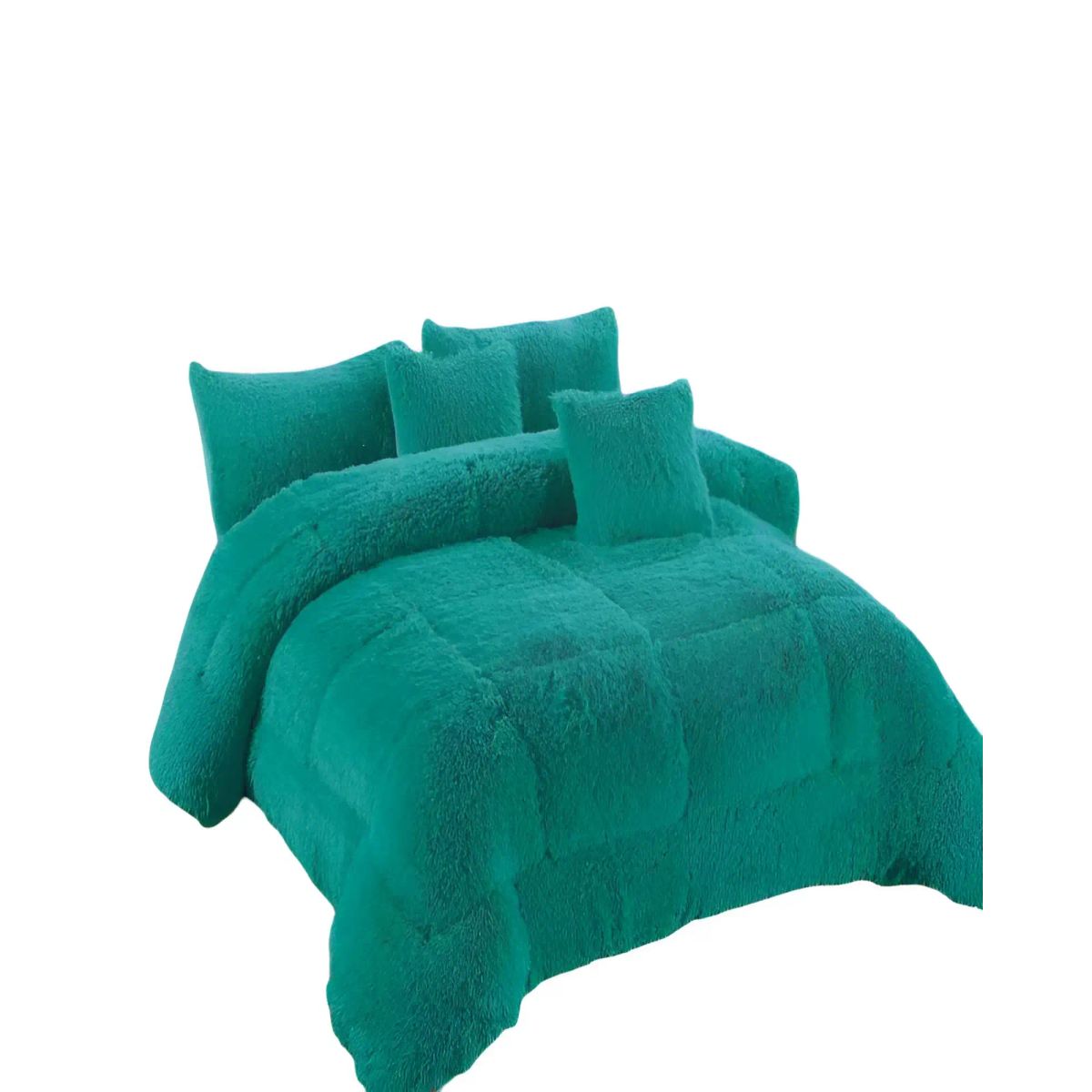 GENERICO - COBERTOR PELUDOS INVIERNO 2 PLAZAS 230CM X 250CM COLOR VERDE