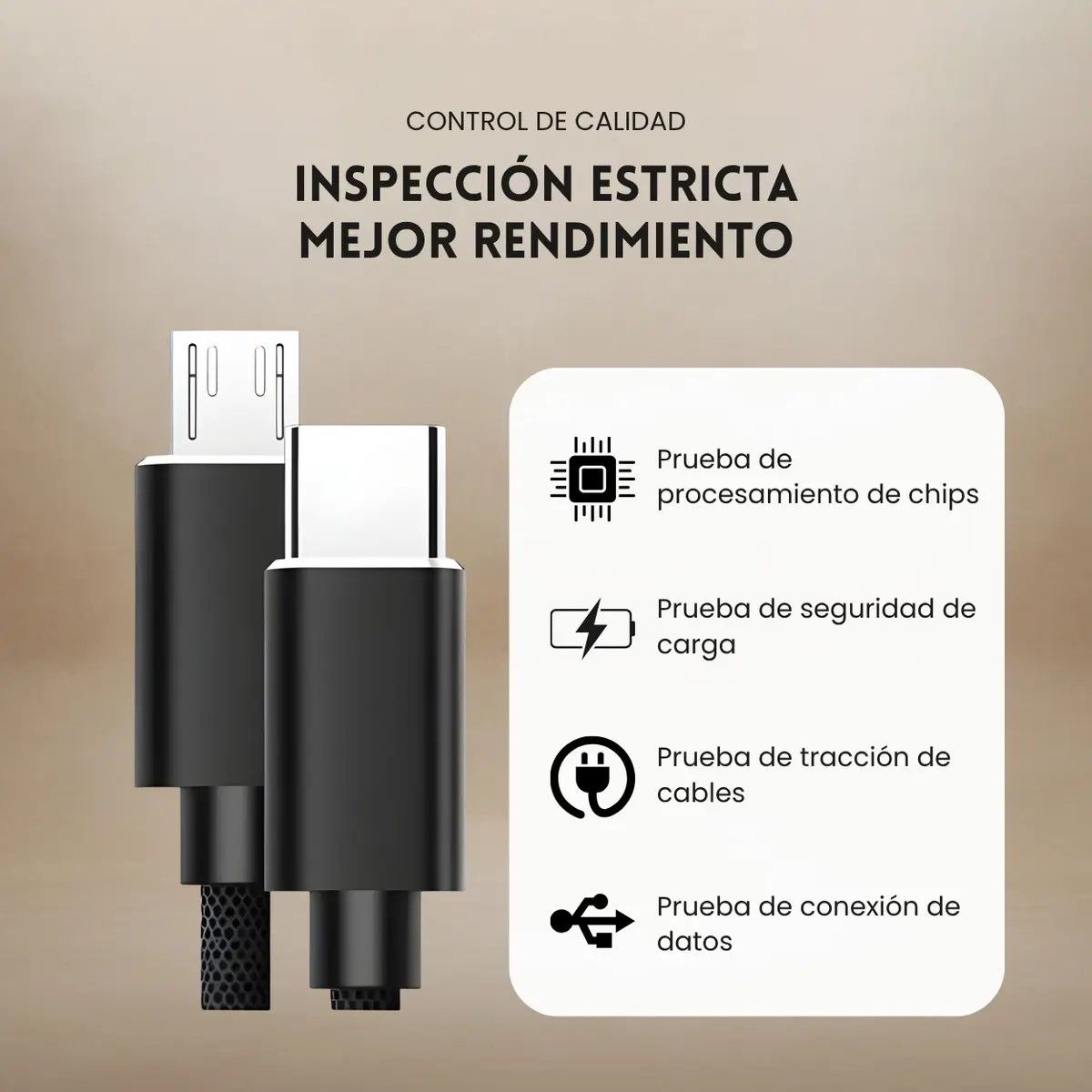 GENERICO - Cable Trenzado Reforzado Usb C A Micro Usb 1 Metro 100w Color Negro BELUG
