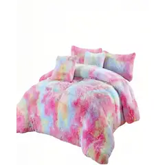 GENERICO - COBERTOR PELUDOS PREMIUM PLAZA Y MEDIA 180CM X 200CM MULTICOLOR