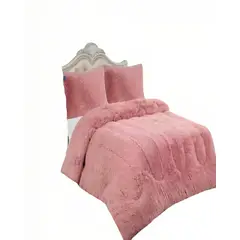 GENERICO - COBERTOR PELUDOS PREMIUM PLAZA Y MEDIA 180CM X 200CM COLOR ROSADO 2