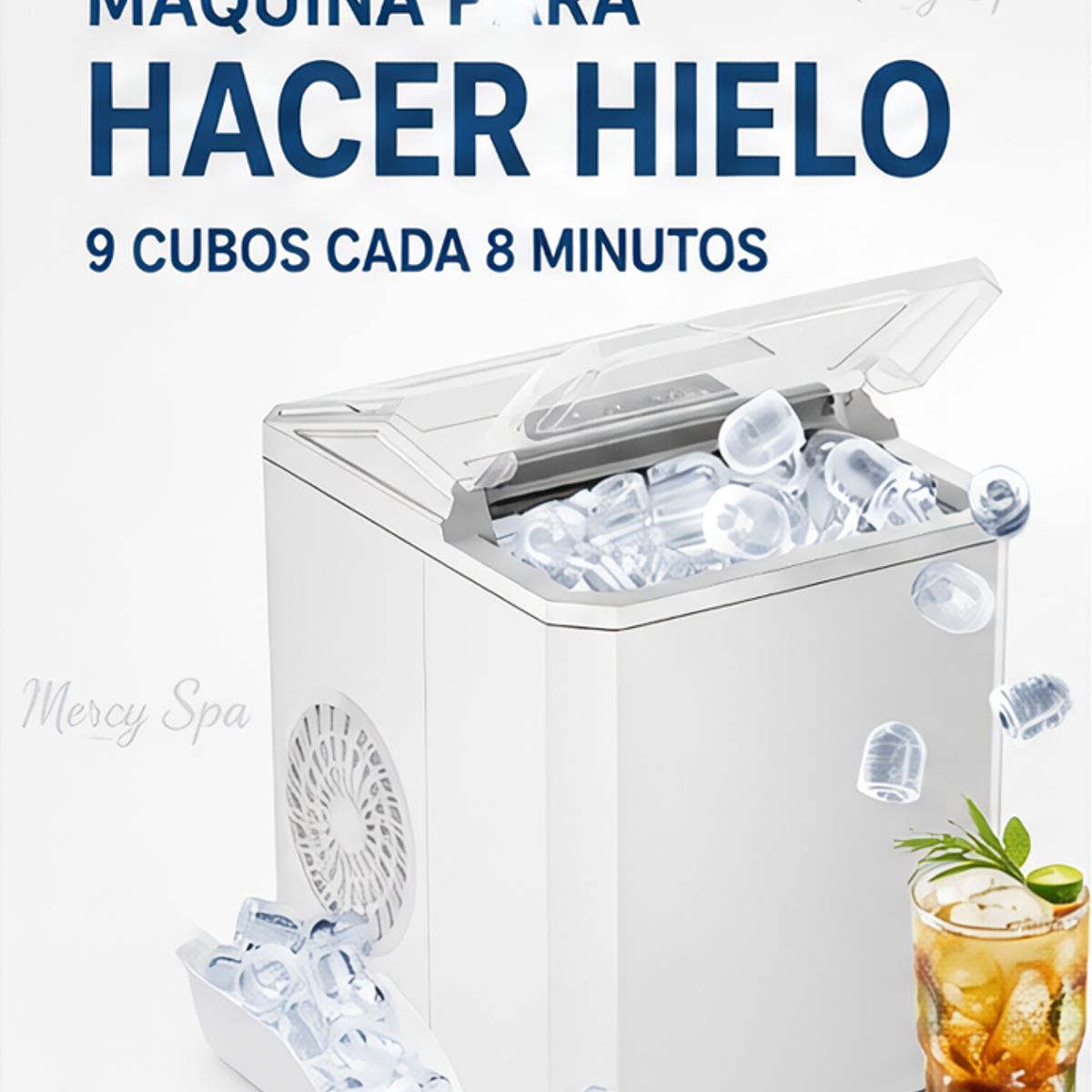 MOVI - Máquina para Hacer Hielo Rápida 9 Cubos en 8 Minutos