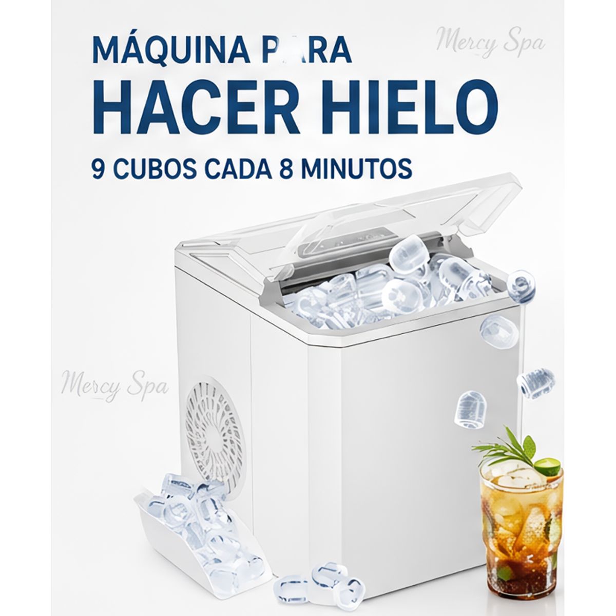 MOVI - Máquina para Hacer Hielo Rápida 9 Cubos en 8 Minutos