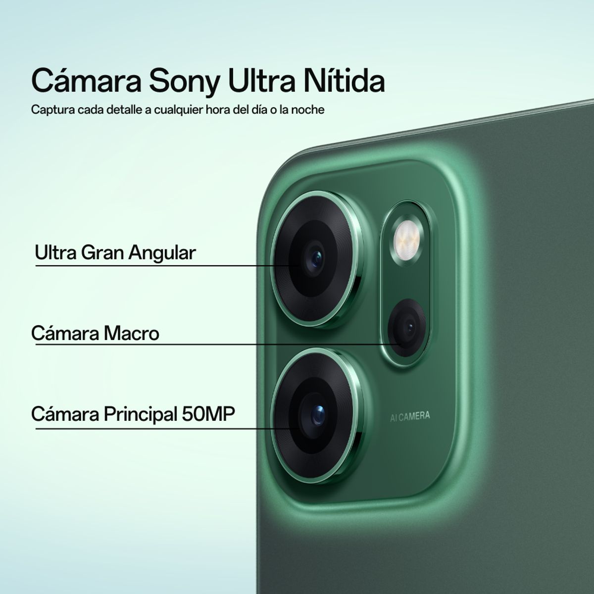 OPPO - Celular OPPO Reno14 F 5G Verde 12+256GB + Audífonos Enco Buds3 Pro negros