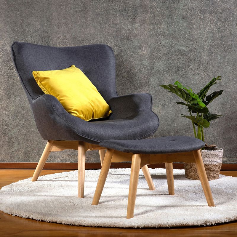 LONDRA - Sillón Olsen Grafito+Apoya Pies Londra