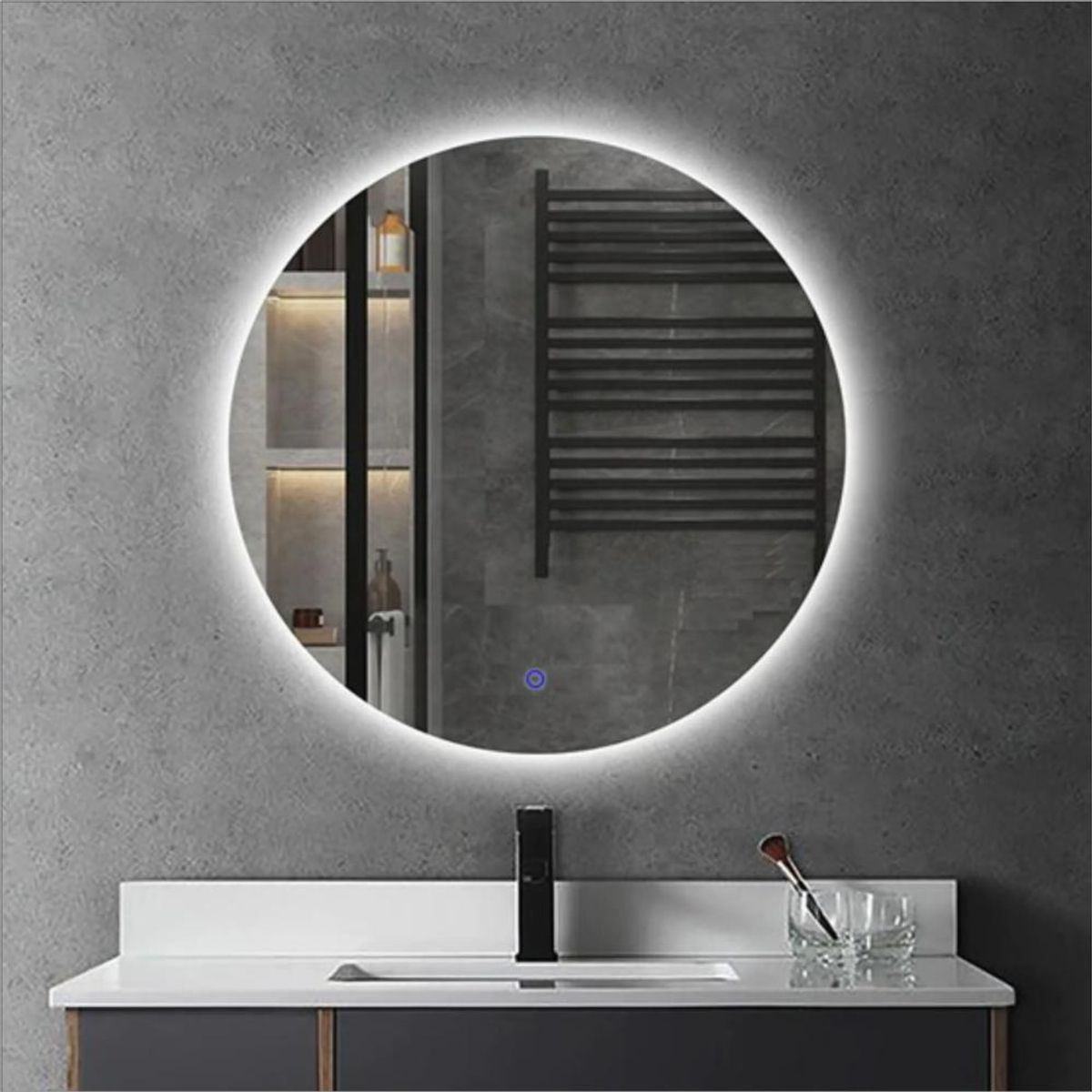 GENERICO - ESPEJO REDONDO MIXA 60CM LED TOUCH ANTIEMP