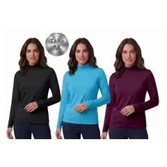 LOOK SHOP - Pack 3 Camiseta Mujer Juvenil Beatle. Manga Larga Colores 421