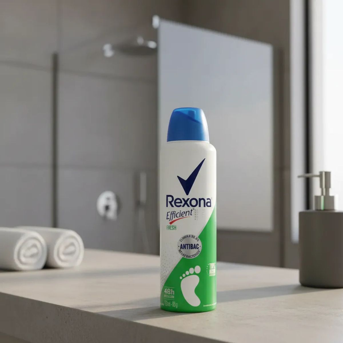 REXONA - Desodorante para Pies Rexona Efficient Fresh 153ml - Antibacterial