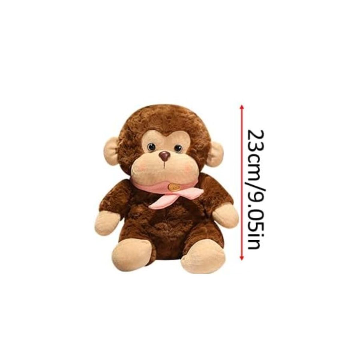GENERICO - Peluche Mono Con Bufanda Rosada 23cm