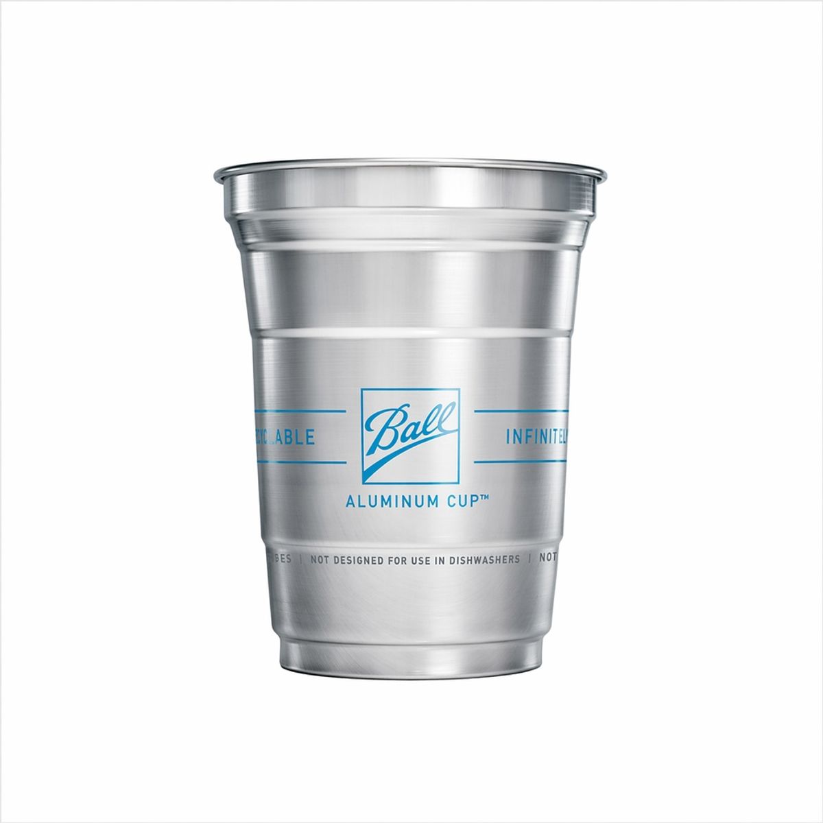 GENERICO - Pack 12 Vasos Aluminio Top Cup Ball Logo - 473 ML
