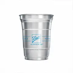 GENERICO - Pack 12 Vasos Aluminio Top Cup Ball Logo - 473 ML