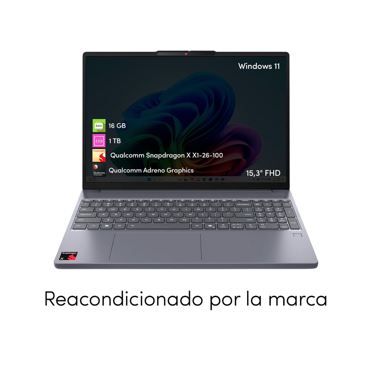 LENOVO - Notebook Lenovo Slim Snapdragon X 16GB 1TB SSD 15.3 FHD Táctil W11