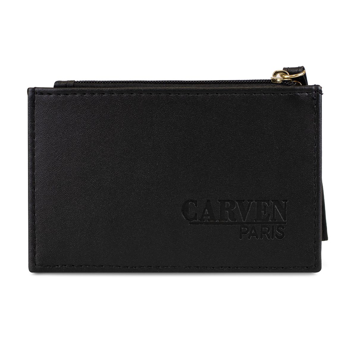 CARVEN - Tarjetero billetera mujer con monedero Suny negro Carven Paris