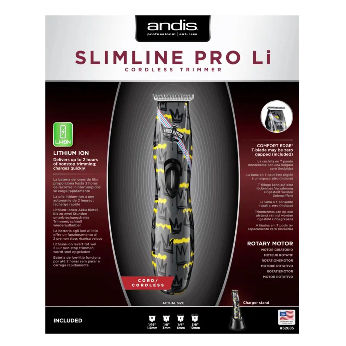 ANDIS - Maquina Cortapelo Andis Slimline Pro Li Inalámbrica Andis Nation