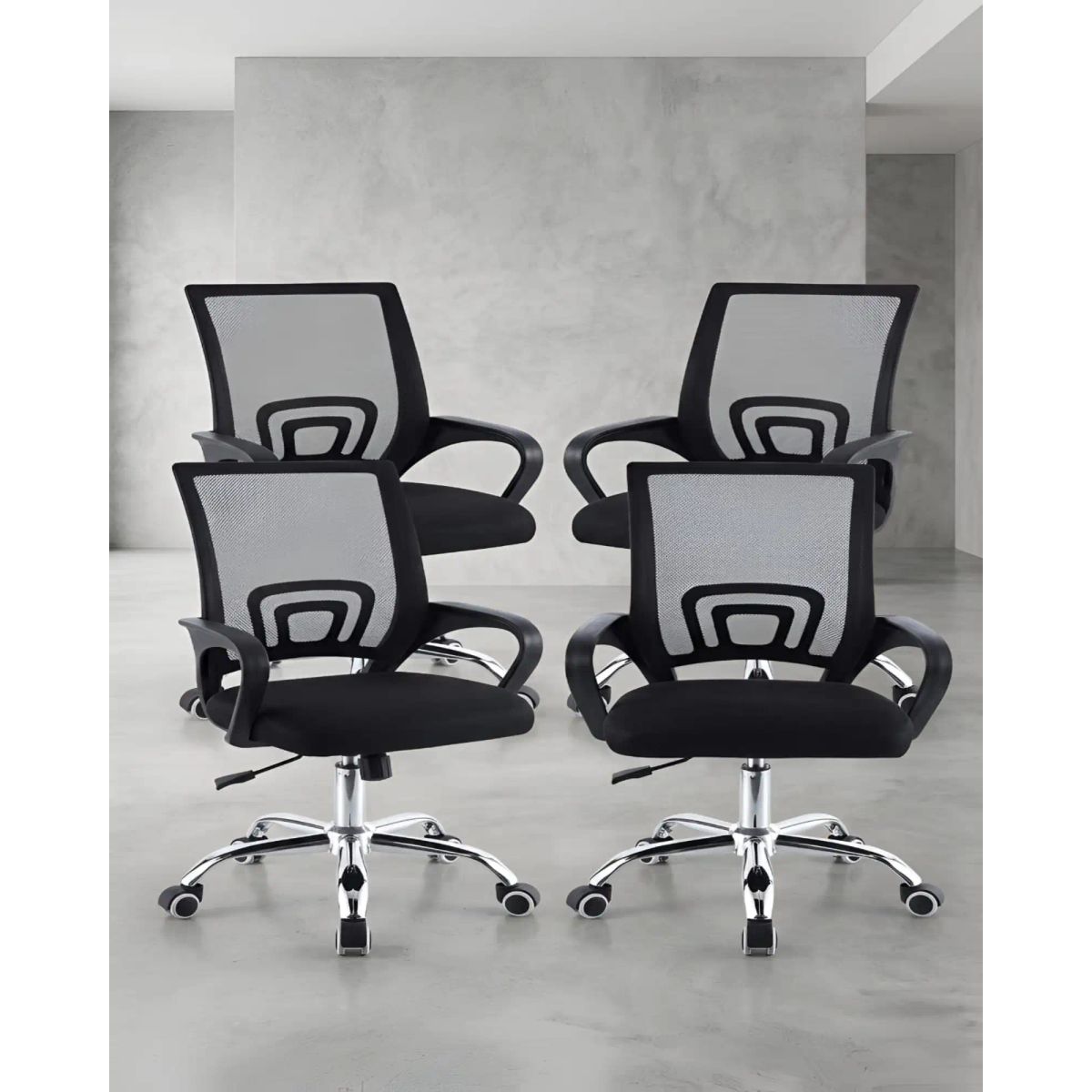 GENERICO - Pack 4 Sillas de Escritorio Ergonómicas