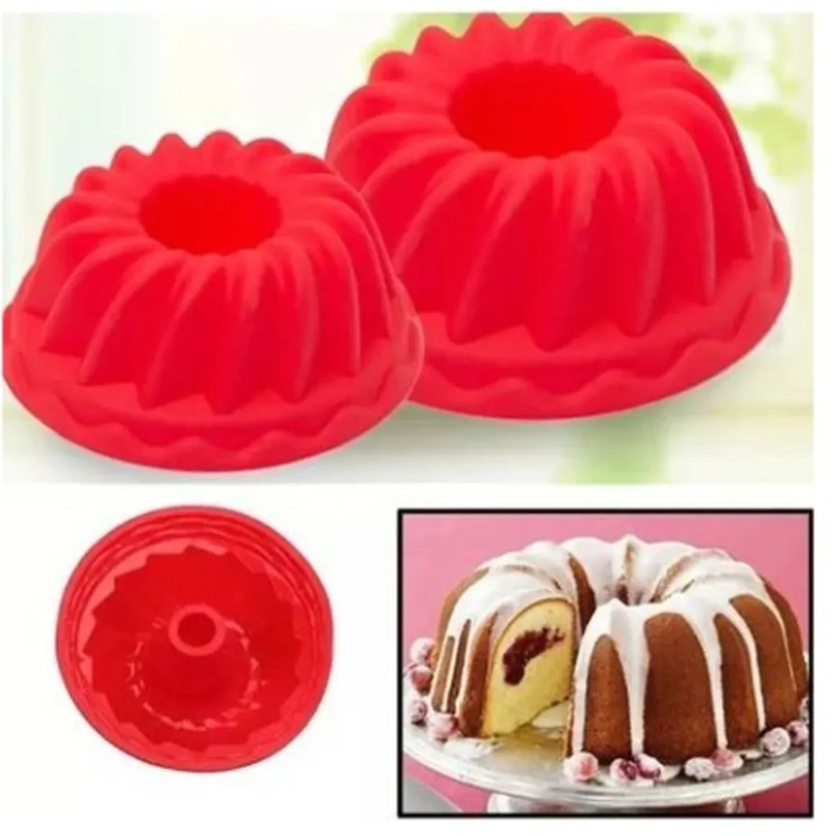 GENERICO - Molde De Silicona Para Queque 25 Cm Pastelería Repostería