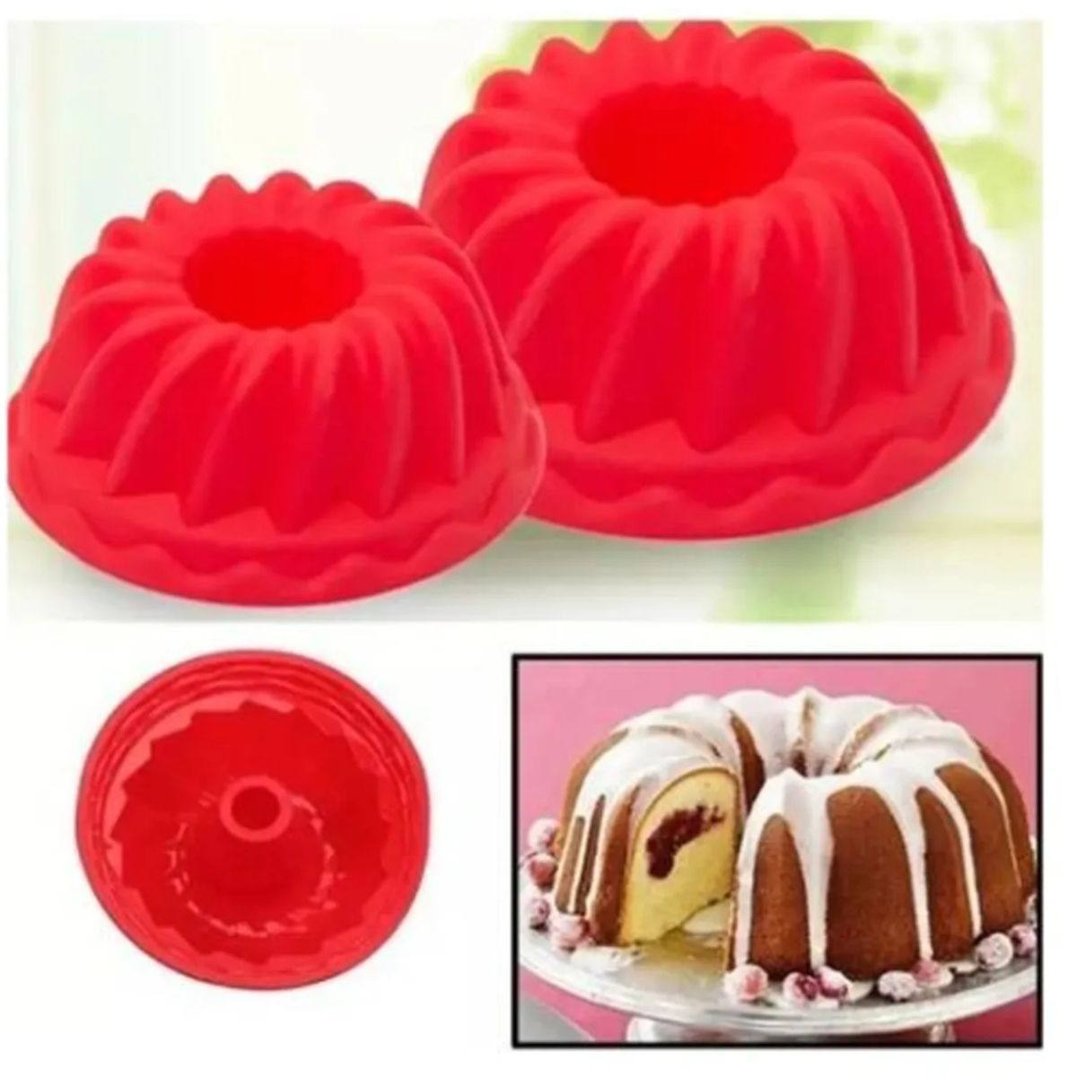 GENERICO - Molde De Silicona Para Queque 25 Cm Pastelería Repostería