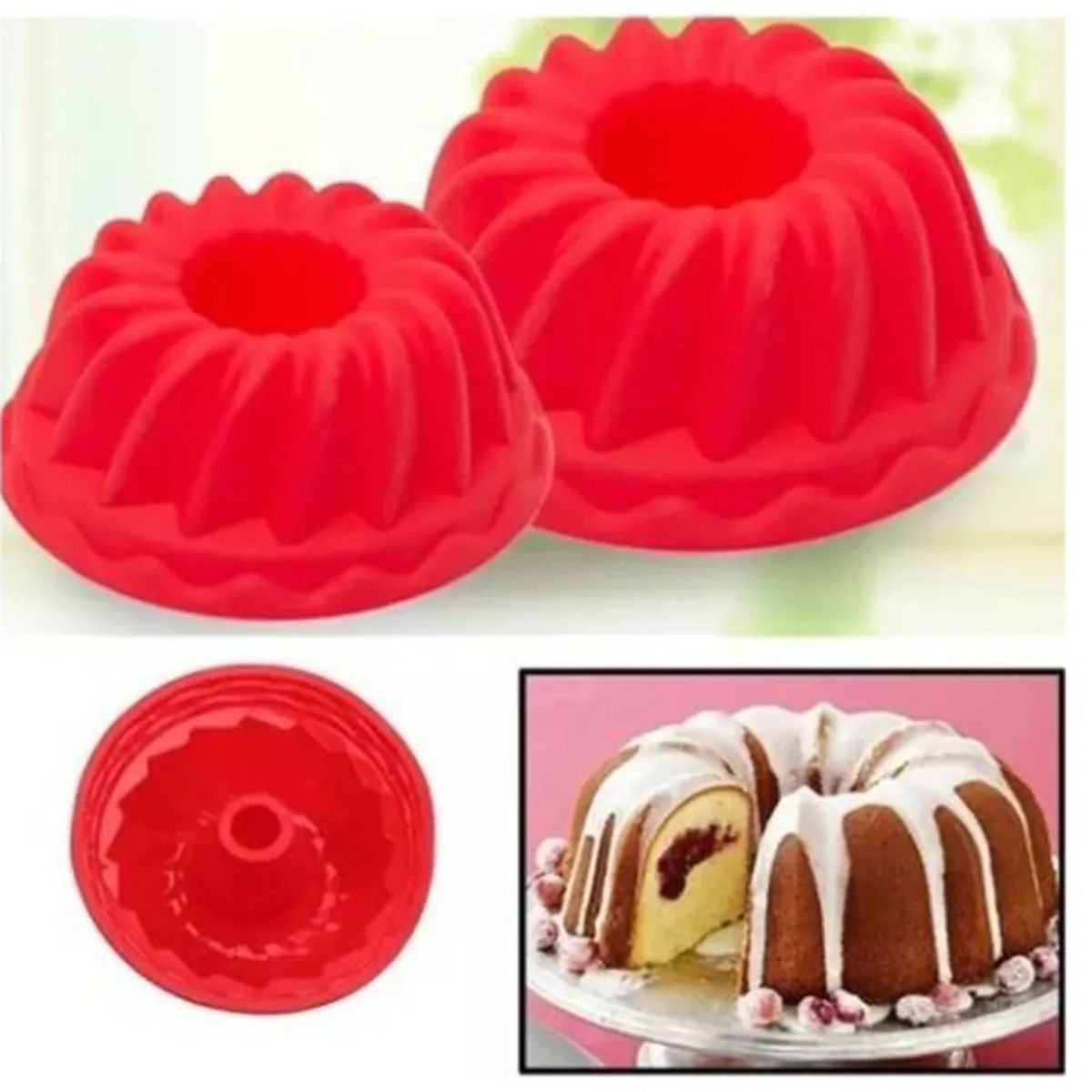 GENERICO - Molde De Silicona Para Queque 25 Cm Pastelería Repostería