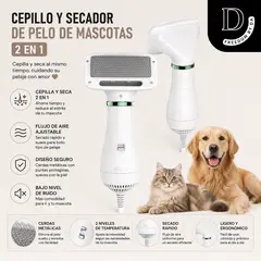 MOVI - Cepillo y Secador de Pelo de mascotas 2 en 1