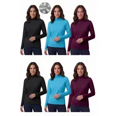 LOOK SHOP - Pack 6 Camiseta Mujer Juvenil Beatle. Manga Larga Colores 421