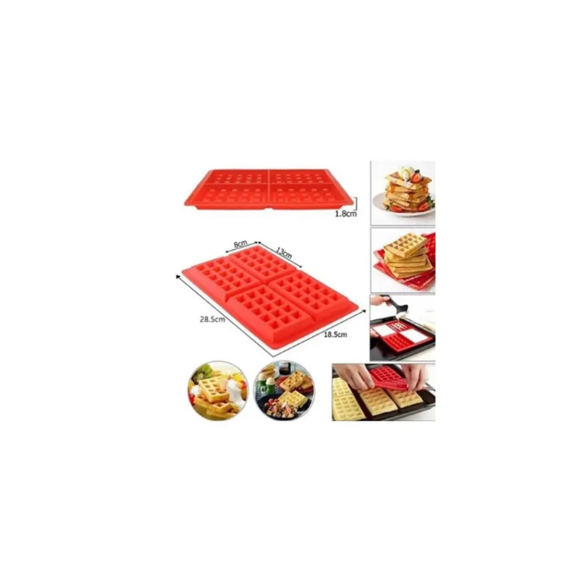 GENERICO - Molde De Silicona Para Waffles Wafles Gofres Chocolate Pan