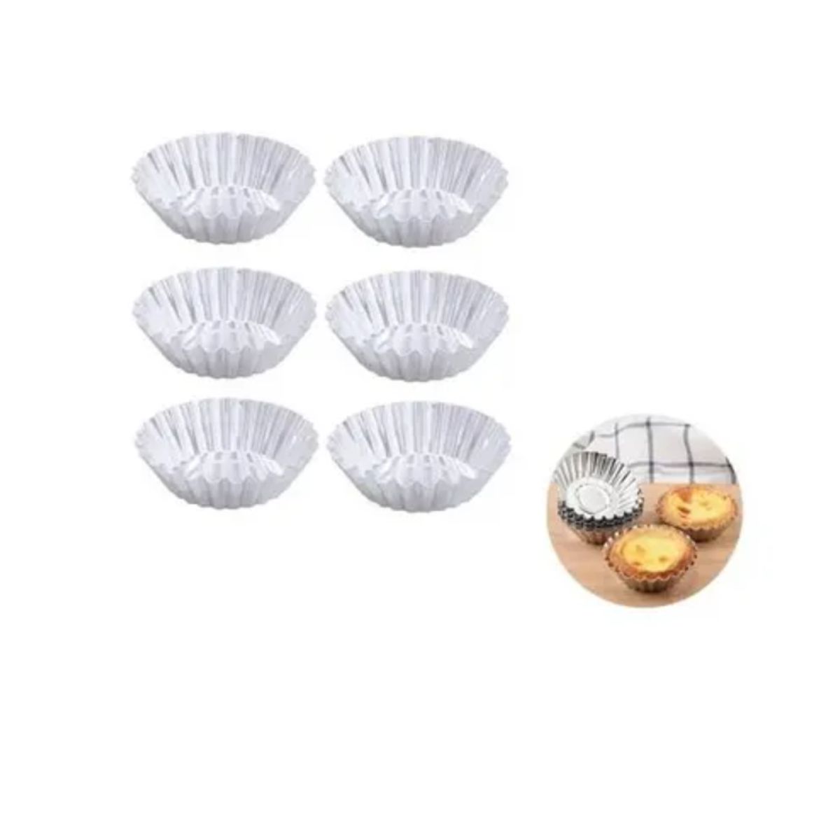 GENERICO - Pack X6 Molde Mini Tartaleta Molde Tarta De Huevo Molde 8cm