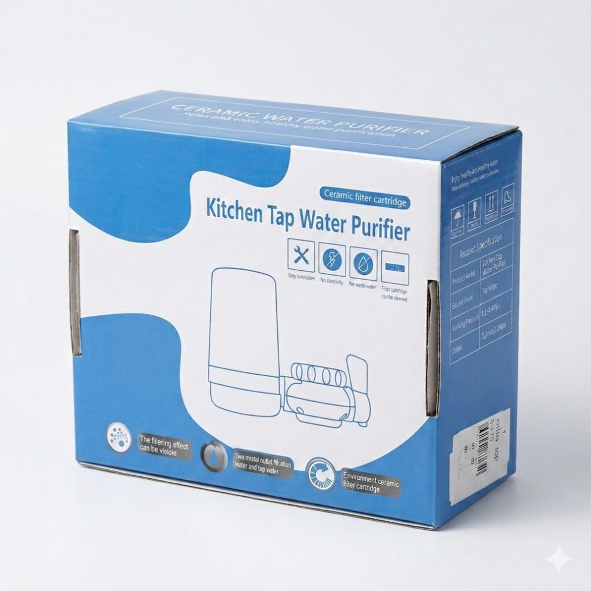 GENERICO - Purificador de Agua para Grifo con Filtro Cerámico Kitchen Tap Water Purifier