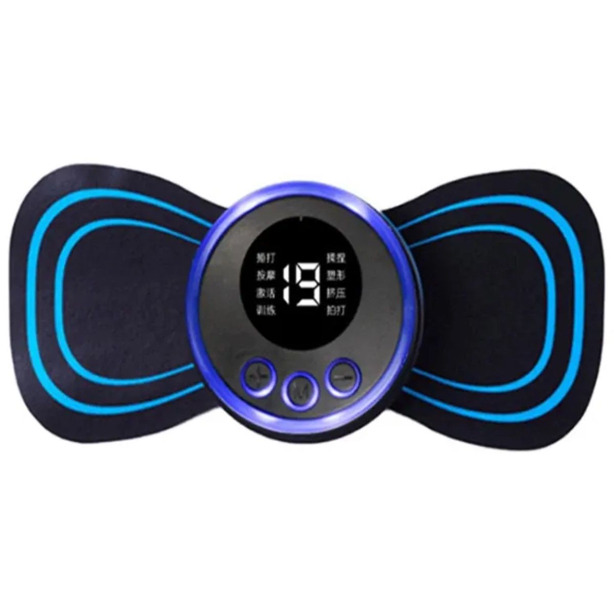 GENERICO - Mini Masajeador Modelo Mariposa Pulso Ems Cuello Cuerpo Usb Color Negro BELUG