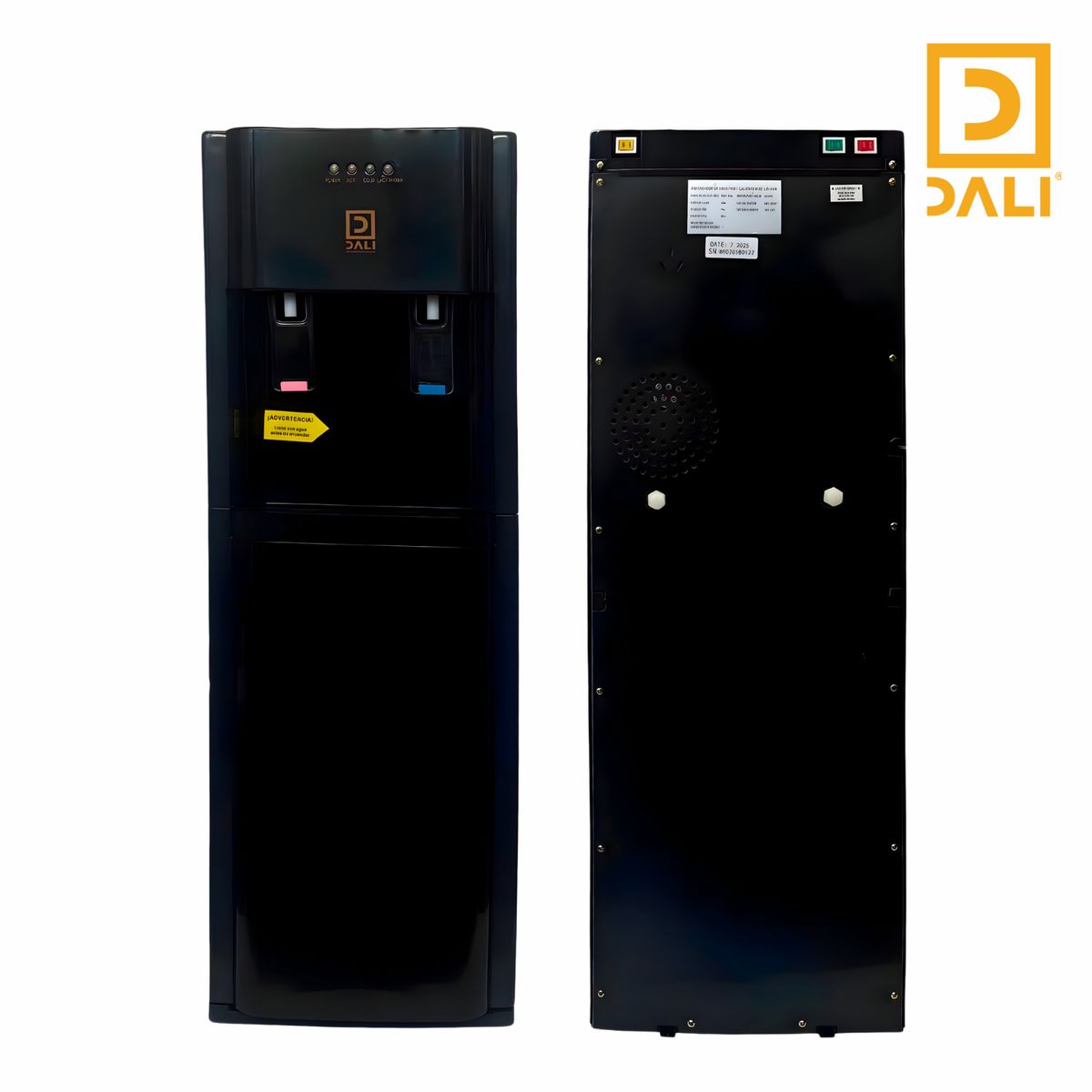 DALI - Dispensador de Agua Pedestal LB-205 Negro con Bidón Oculto  Agua Fría y Caliente  Compacto y Eficiente