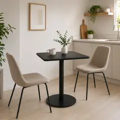 SPACE HOME - Mesa Cuadrada Square 70x70 con Estructura Metálica, Diseño Moderno y Gran Resistencia