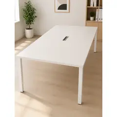GENERICO - MESA DE REUNIÓN BLANCA 120X220 CM