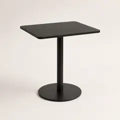 SPACE HOME - Mesa Metro Square 70x70 con Cubierta MDF y Tubo Metálico Negro Mate, Resistente y Fácil de Limpiar