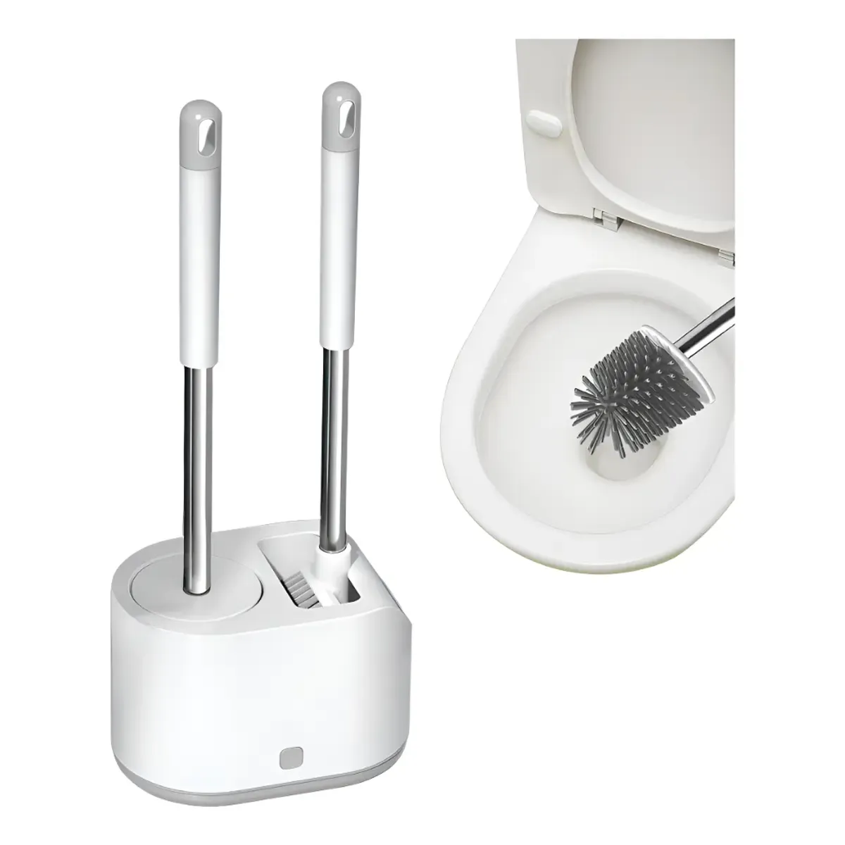 GENERICO - Juego de Doble Cepillo de Baño Cocina o Sopapo Blanco