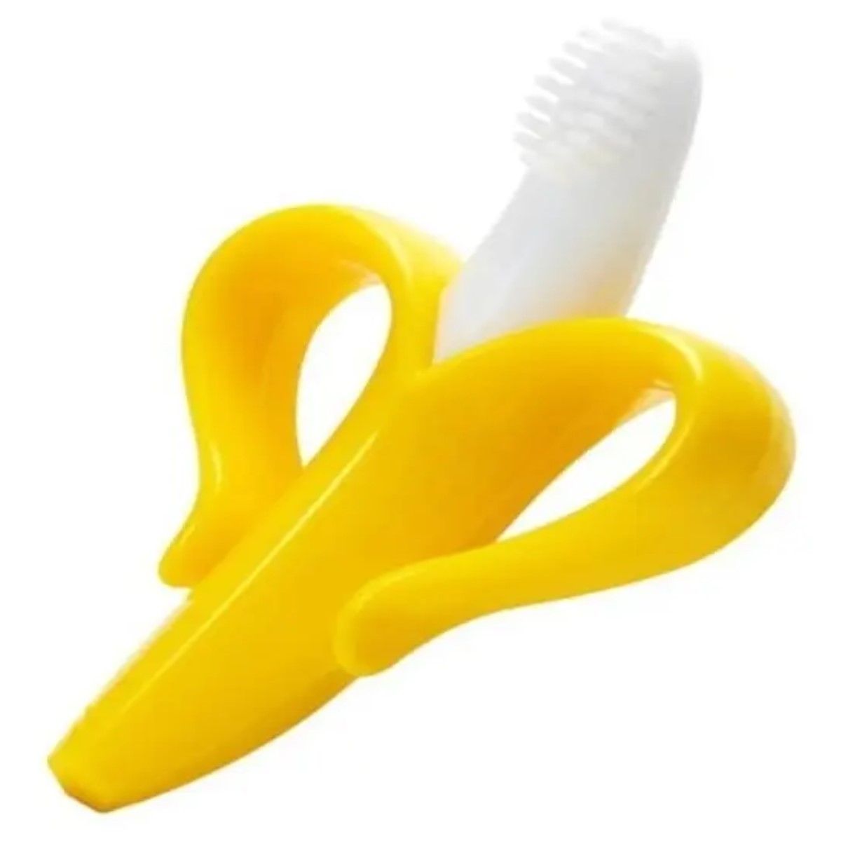 GENERICO - Mordedor Banana Para Bebés Con Cepillo De Dientes Silicona BELUG