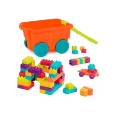 BATTAT - Carrito Vagón de Bloques de Construcción Locbloc