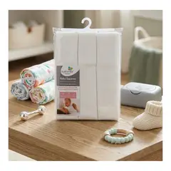 EKOL TACTICA MILITAR - Pack 3 Pañales Blanco Para Bebé 100% Algodón