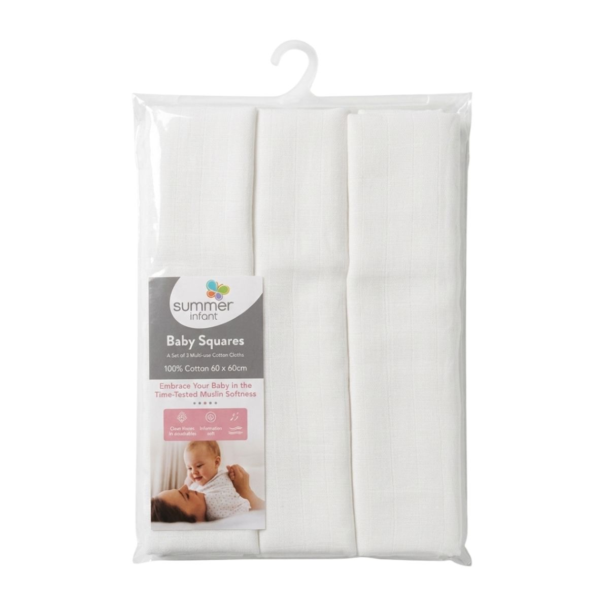 EKOL TACTICA MILITAR - Pack 3 Pañales Blanco Para Bebé 100% Algodón