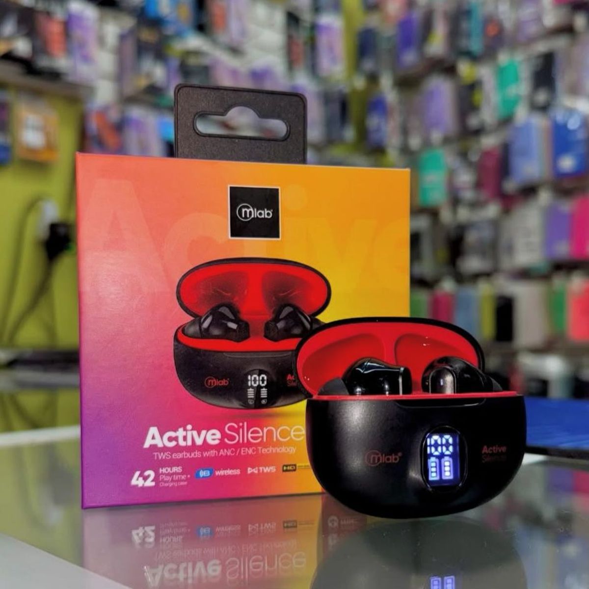 MLAB - Audifono Tws Anc Enc Active Silence Strong Red Mlab