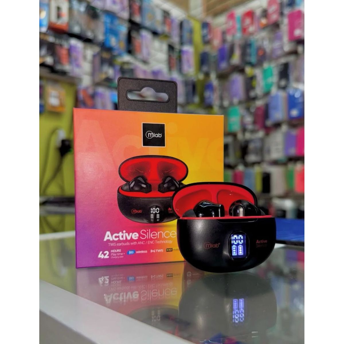 MLAB - Audifono Tws Anc Enc Active Silence Strong Red Mlab