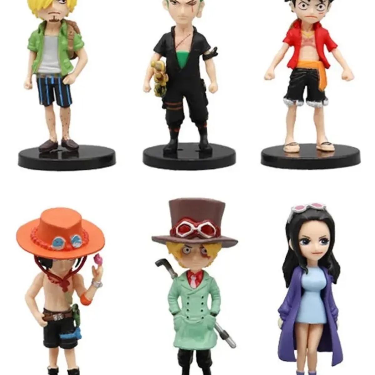 GENERICO - Set 6 Figuras One Piece Luffy Anime Colección