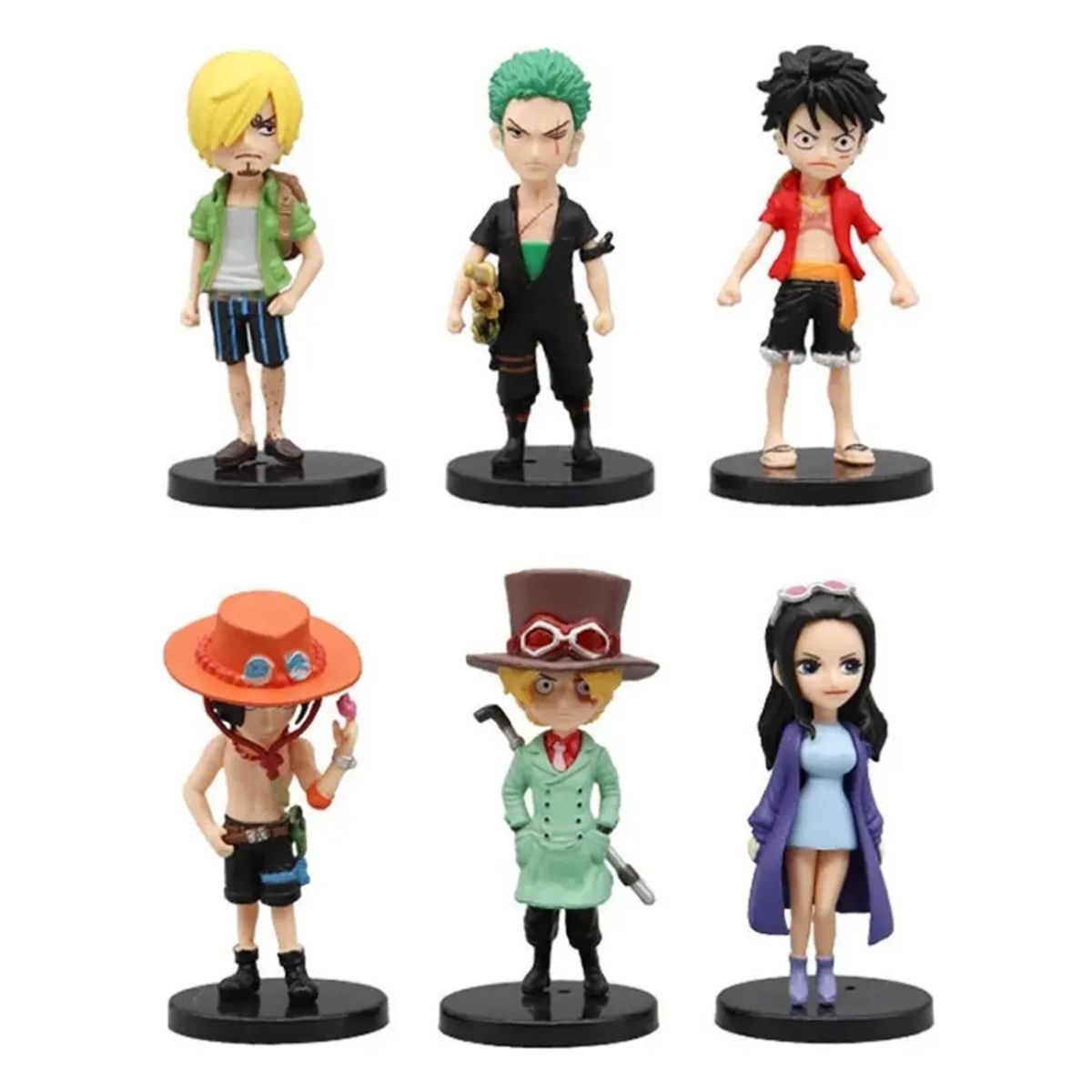 GENERICO - Set 6 Figuras One Piece Luffy Anime Colección
