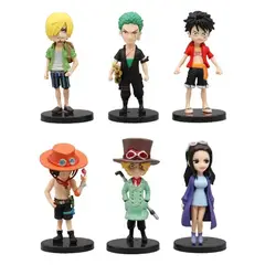 GENERICO - Set 6 Figuras One Piece Luffy Anime Colección