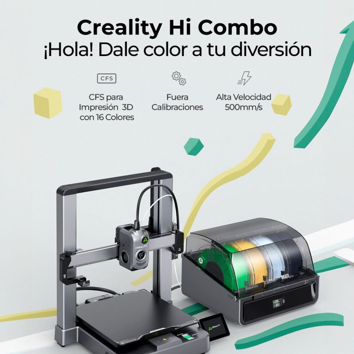 CREALITY - Impresora 3D Creality Hi Combo Multicolor de Alta Resolución para Hogar