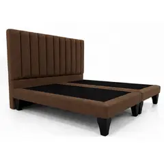 GENERICO - Cama premium 2 plazas, base dividida, color café