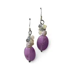 TAETHAI - Aros de plata colgantes con piedras naturales
