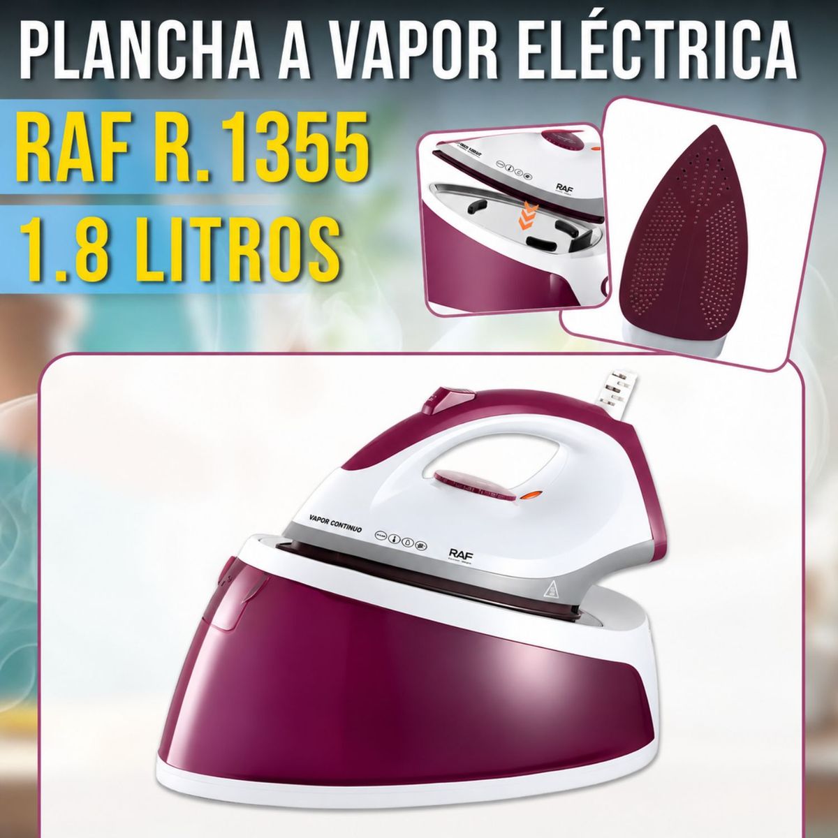 MOVI - SET DE PLANCHADO PROFESIONAL  Vapor Continuo para un Planchado Rápido, Potente y Sin Esfuerzo