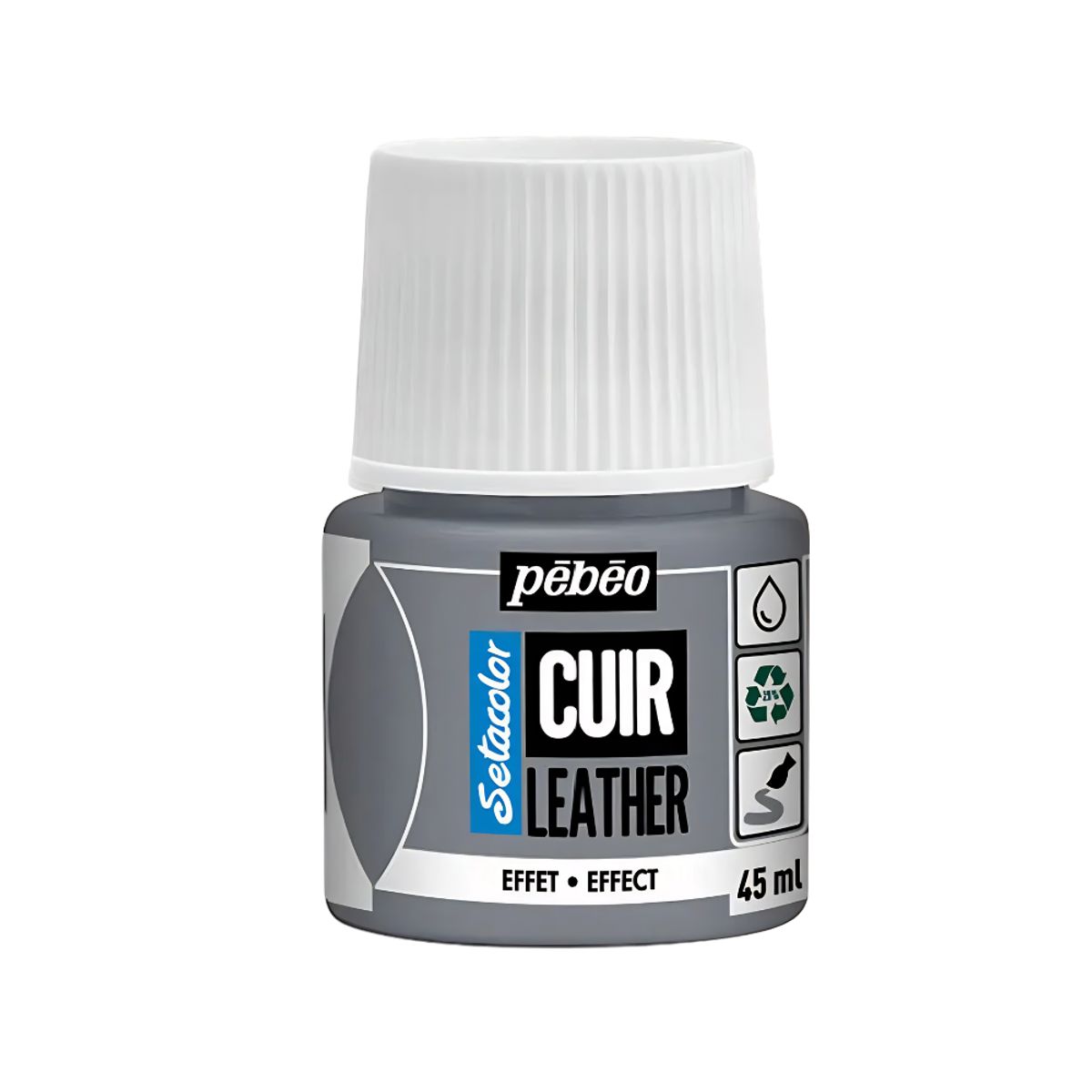 PEBEO - Pintura Para Cuero Frasco 45 Ml Setacolor Cuir Pebeo Color 31 - Metal Plateado